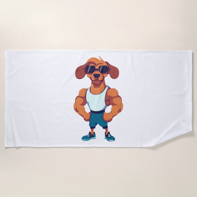 Dog Gym Beach Towel (Front)