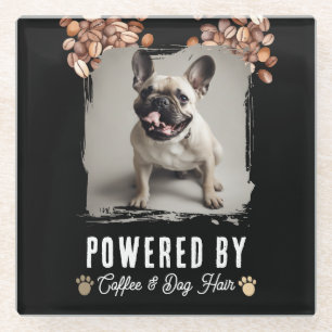 Dog Hair and Coffee Funny Pet Photo Glass Coaster