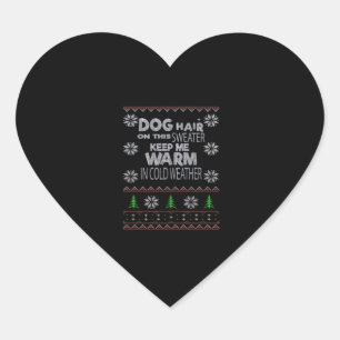 Dog Hair Christmas Sweater Essential T-Shirt Heart Sticker