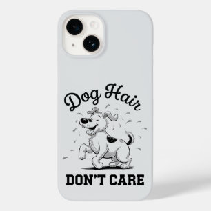"Dog Hair Don’t Care" Fun Cartoon for Pet Lovers Case-Mate iPhone 14 Case