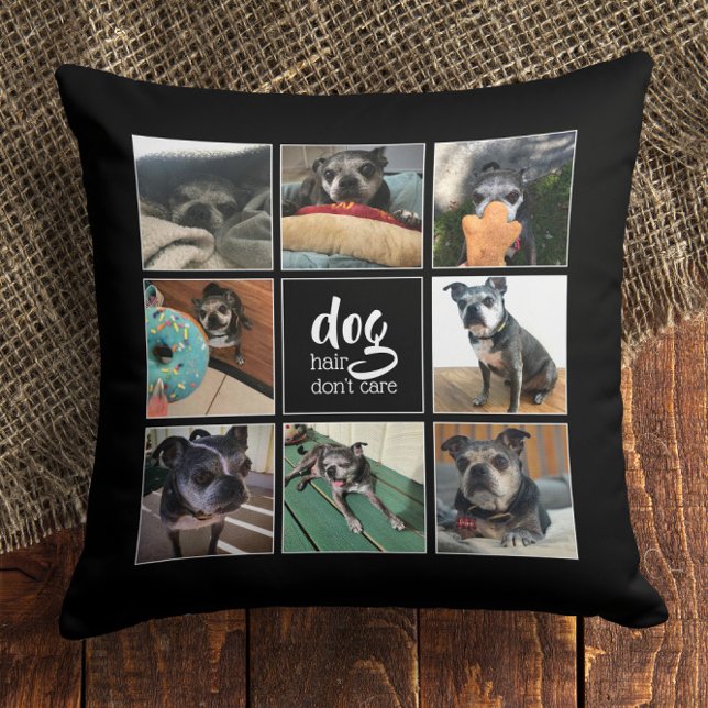 Dog Hair Don't Care 🐾 Pet Photo Collage Cushion (Dog Hair Don't Care 🐾 Pet Photo Collage Throw Pillow
)
