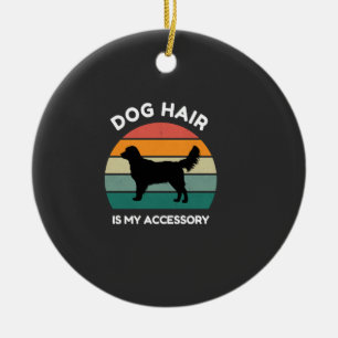 Dog Hair Is My Accessory - Funny Dog Design Ceramic Tree Decoration