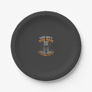 Dog Hair Pitbull Glitter Wearing Sunglasses Stars Paper Plate