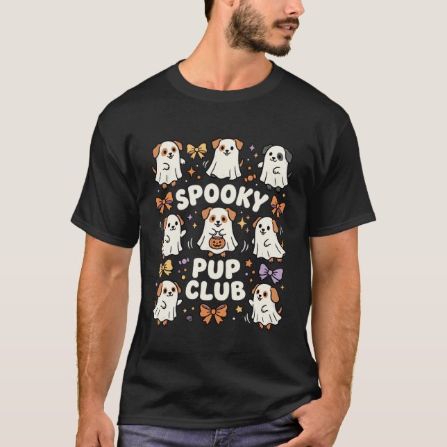 Dog Halloween Bow Party T-Shirt (Front)