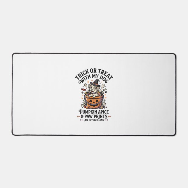 Dog Halloween Candy Night Desk Mat (Front)