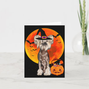 Dog Halloween Chinese Crested Jack O Lantern Card