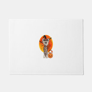 Dog Halloween Chinese Crested Jack O Lantern Pumpk Doormat