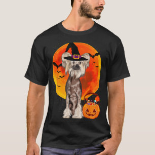 Dog Halloween Chinese Crested Jack O Lantern T-Shirt