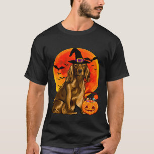 Dog Halloween Cocker Spaniel Jack O Lantern Pumpki T-Shirt