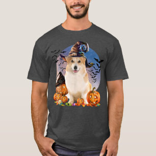 Dog Halloween Corgi Jack O Lantern Pumpkin Moon  T-Shirt