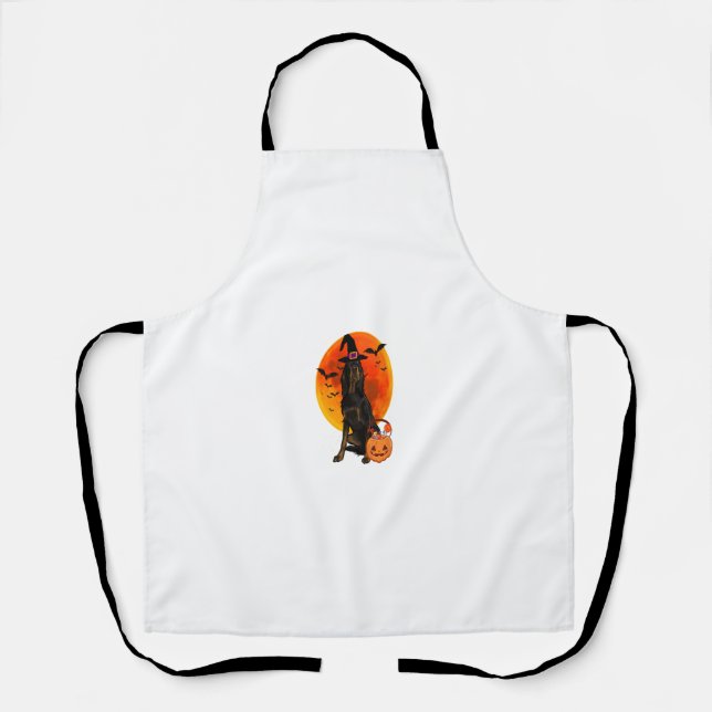 Dog Halloween Gordon Setter Jack O Lantern Pumpkin Apron (Front)