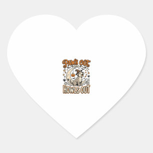 Dog Halloween Howl Party Heart Sticker