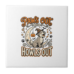 Dog Halloween Howl Party Tile