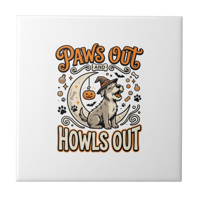 Dog Halloween Howl Party Tile (Front)