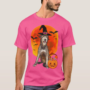 Dog Halloween Irish Wolfhound Jack O Lantern Pumpk T-Shirt