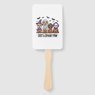 Dog Halloween Just a Spooky Paw 2 Hand Fan