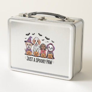Dog Halloween Just a Spooky Paw 2 Metal Lunch Box