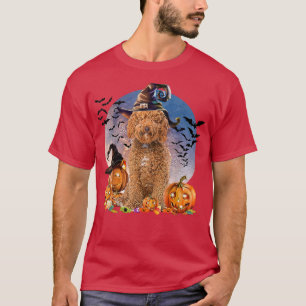 Dog Halloween Labradoodle Jack O Lantern Pumpkin M T-Shirt