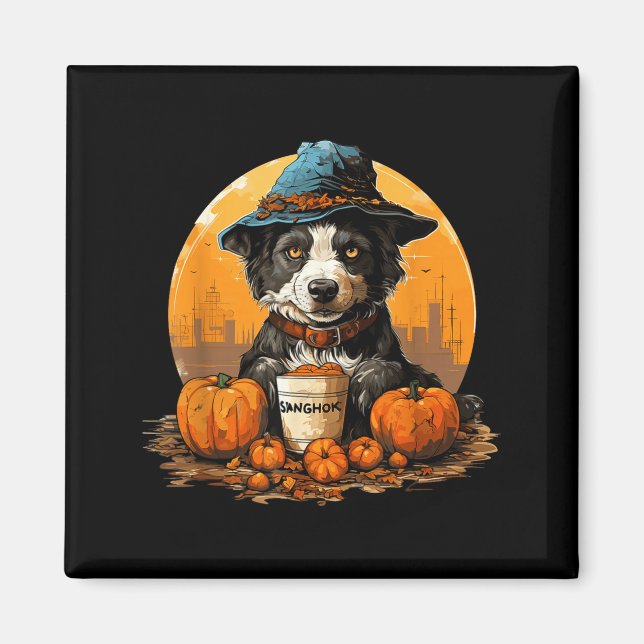 Dog halloween  magnet (Front)