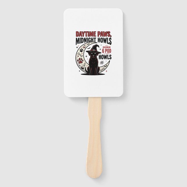 Dog Halloween Midnight Howls Hand Fan (Front)