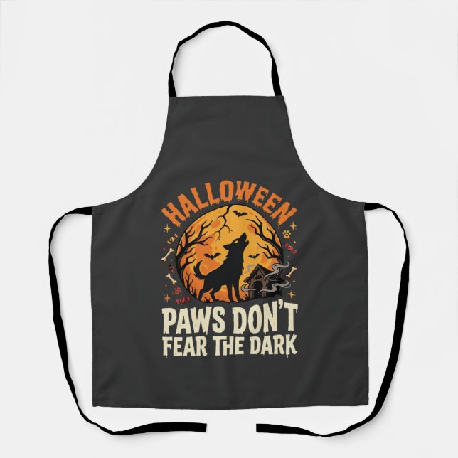 Dog Halloween Moon Paws Apron (Front)