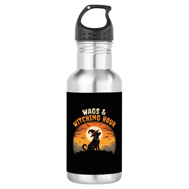 Dog Halloween Moonlight 532 Ml Water Bottle (Front)