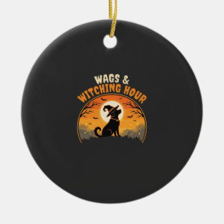 Dog Halloween Moonlight Ceramic Tree Decoration