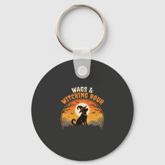 Dog Halloween Moonlight Key Ring