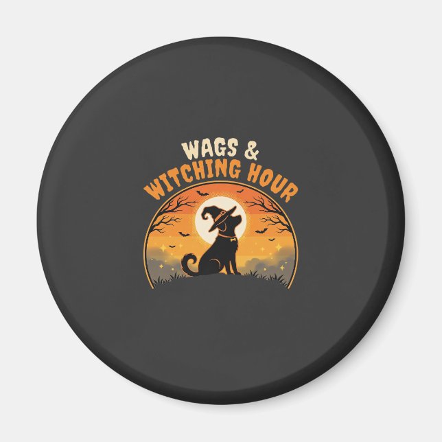 Dog Halloween Moonlight Magnet (Front)