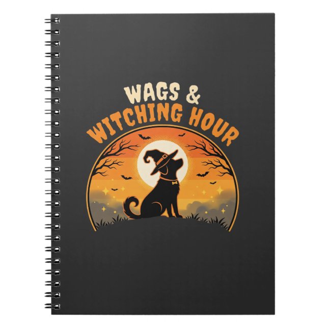 Dog Halloween Moonlight Notebook (Front)