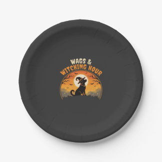 Dog Halloween Moonlight Paper Plate