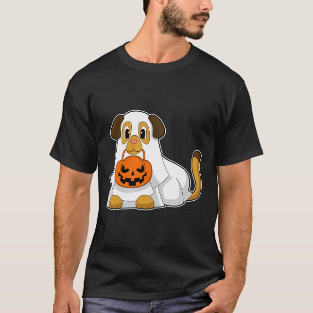 Dog Halloween Pumpkin T-Shirt (Front)