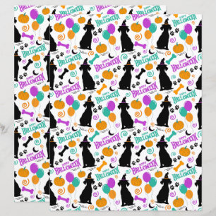 Dog Halloween Scrapbook Paper