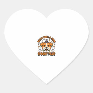 Dog Halloween Spooky Paws Heart Sticker