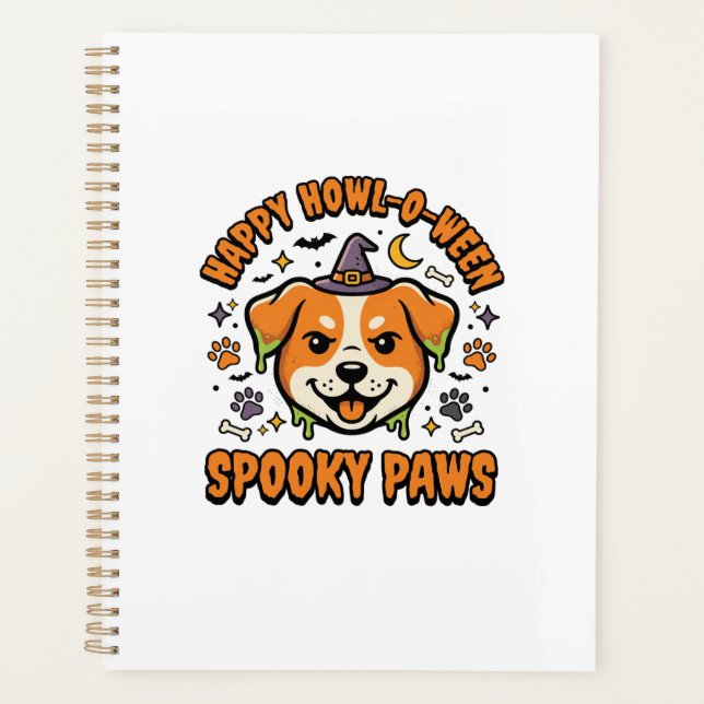 Dog Halloween Spooky Paws Planner (Front)