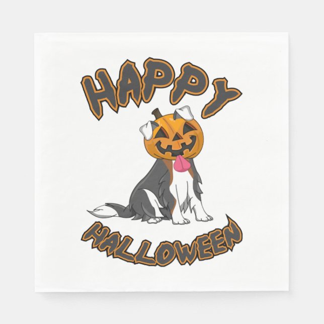 Dog Halloween T ShirtHappy Halloween Dog T Shirt Napkin (Front)