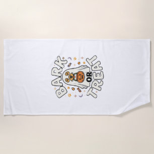 Dog Halloween Treat Squad Beach Towel