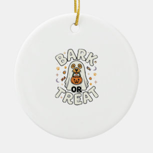 Dog Halloween Treat Squad Ceramic Tree Decoration