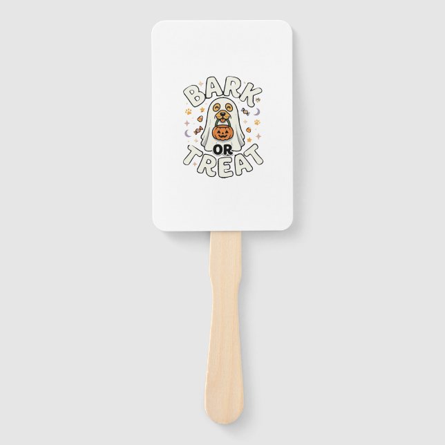 Dog Halloween Treat Squad Hand Fan (Front)