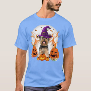 Dog Halloween Yorshireke Dog Jack O Lantern Pumpki T-Shirt