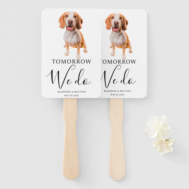 Dog Hand Fan Wedding  (Front and Back)