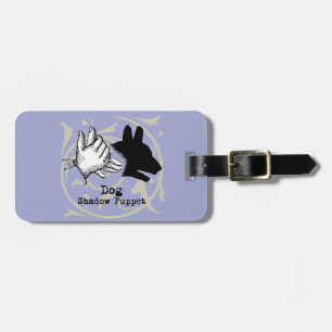 Dog Hand Puppet Shadow Games Vintage Luggage Tag