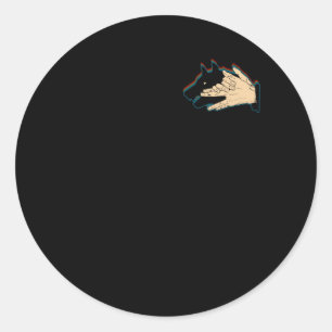 Dog Hand Shadow On Pocket Making Shadow Puppets St Classic Round Sticker