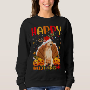 Dog Happy Golden Retriever Dog Hellothanksmas Sweatshirt