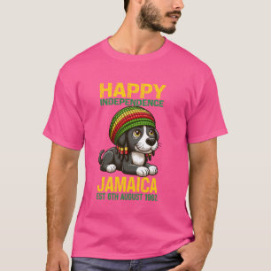 Dog, Happy Independence Day Jamaica Est. 6th Augus T-Shirt