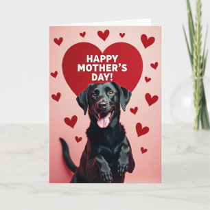Dog Happy Mothers Day Heart Card