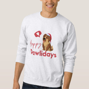 Dog Happy Pawlidays Funny Christmas Sweatshirt