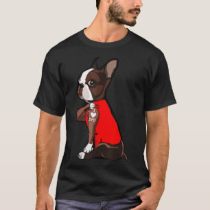 Dog Has Tattoo I Love Dad Frenchton For Dog Father T-Shirt