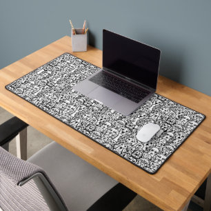 Dog Head Pattern Desk Mat