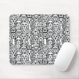 Dog Head Pattern Mouse Pad